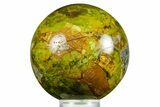 Polished Green Opal Sphere - Madagascar #361532-1
